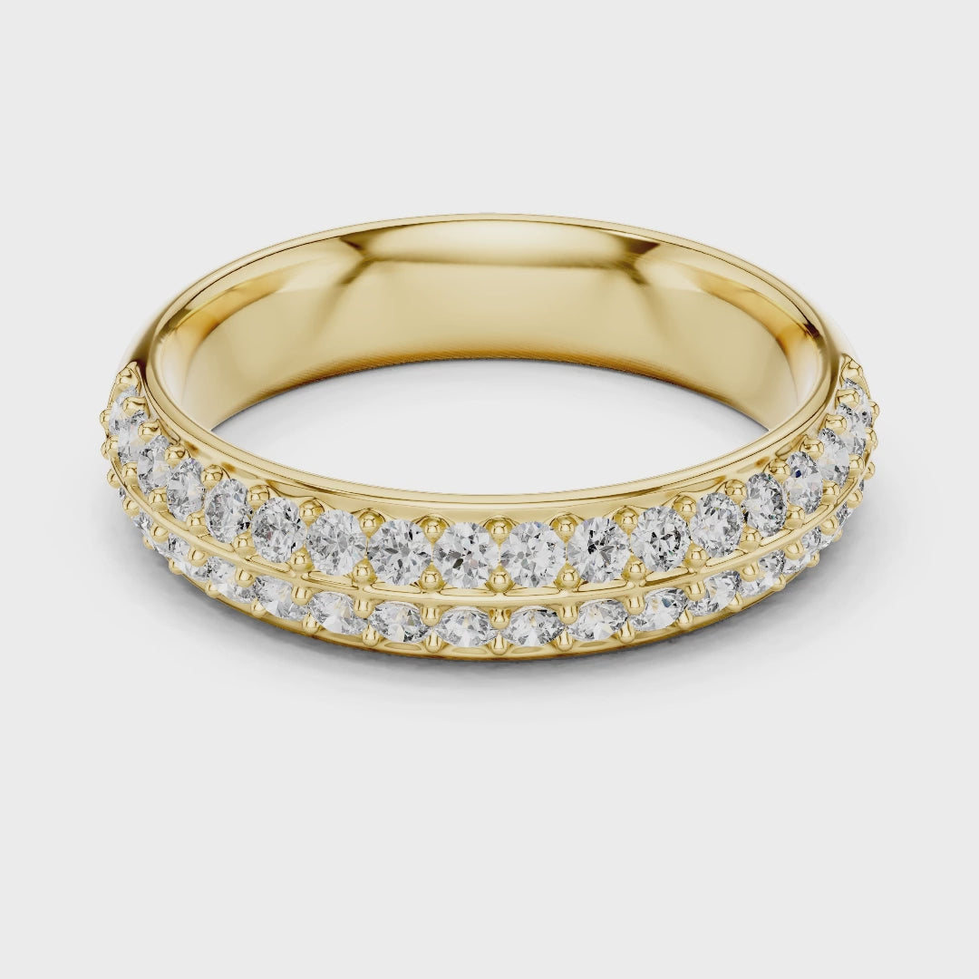 Round cut lab grown diamond band ring