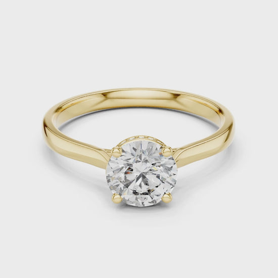 1.23 carat lab grown diamond hidden halo ring