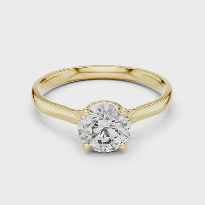 1.23 carat lab grown diamond hidden halo ring