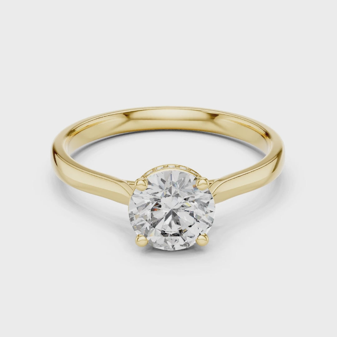 1.23 carat lab grown diamond hidden halo ring