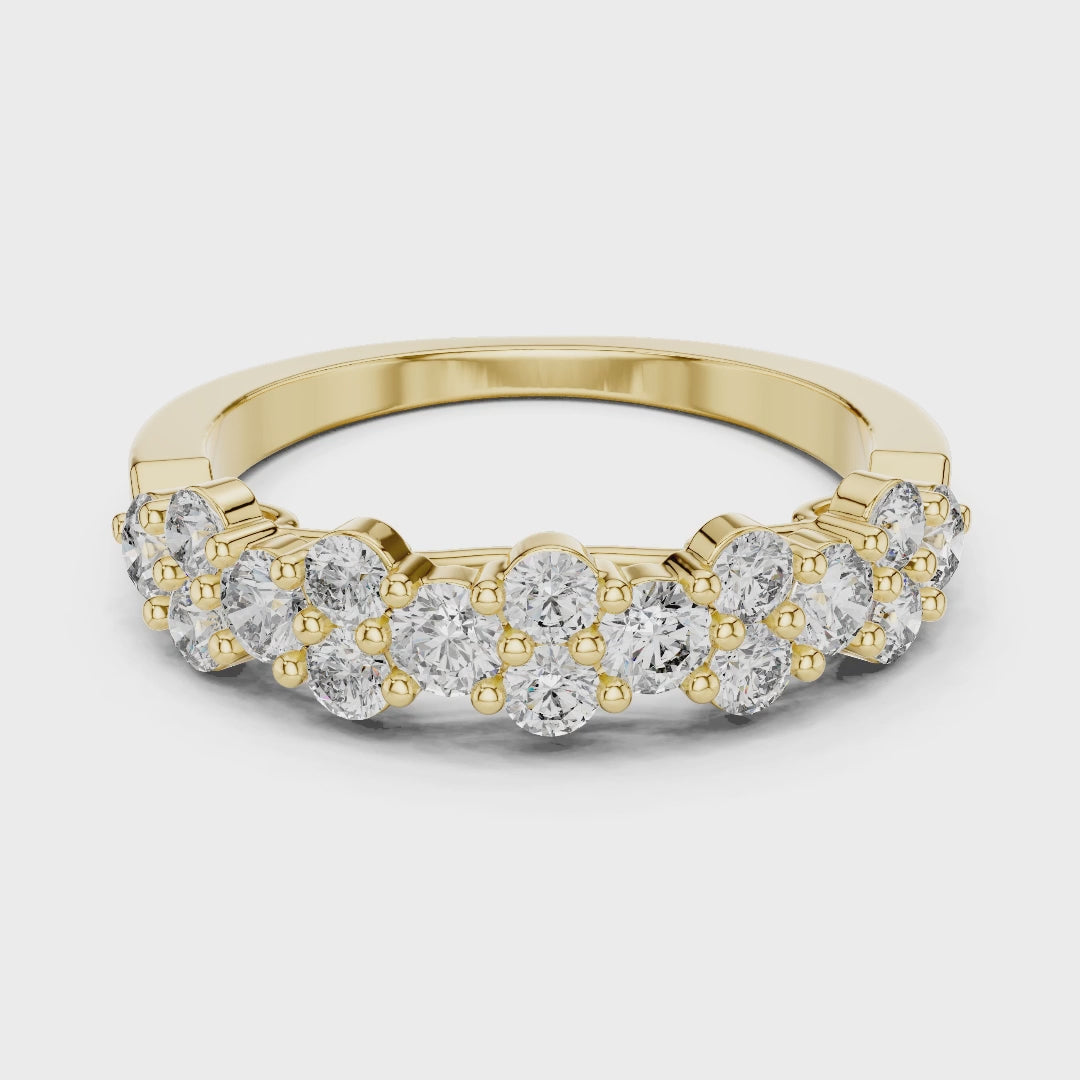 Round cut GLI certified lab grown diamond band