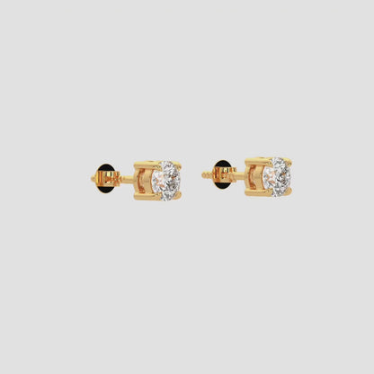 Elegant Yellow Gold Lab-Grown Diamond Convertible Earrings Featuring Certified Round Cut Diamonds For Ethical Luxury