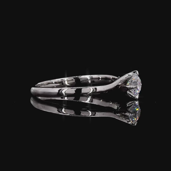 Minimal white gold lab grown diamond ring