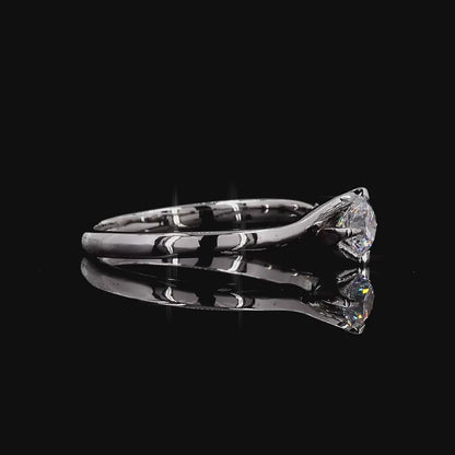 Minimal white gold lab grown diamond ring