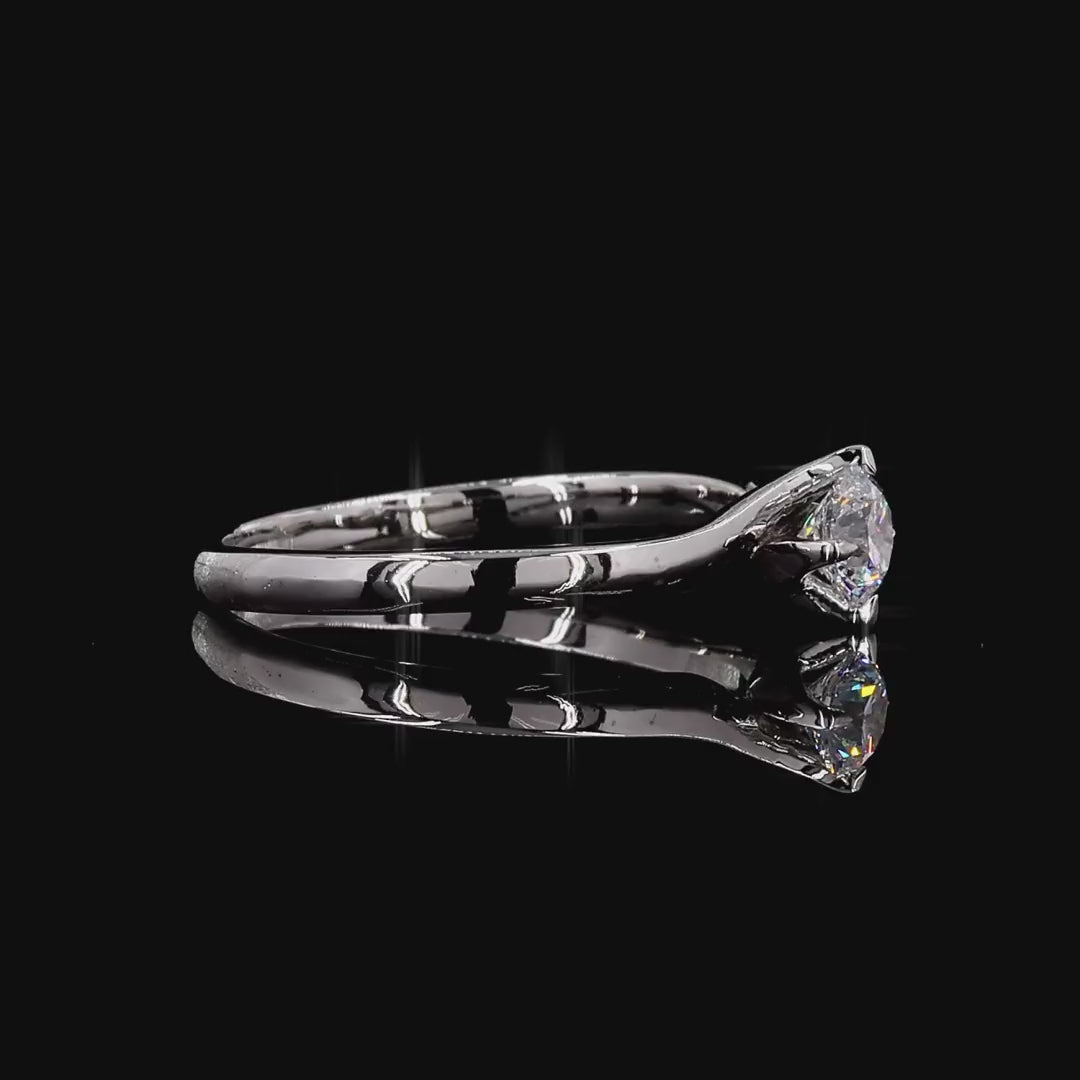 Minimal white gold lab grown diamond ring