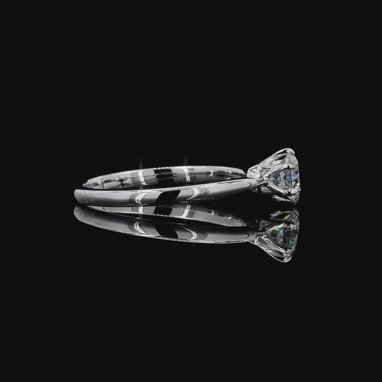 round cut certified lab grown diamond ring white gold