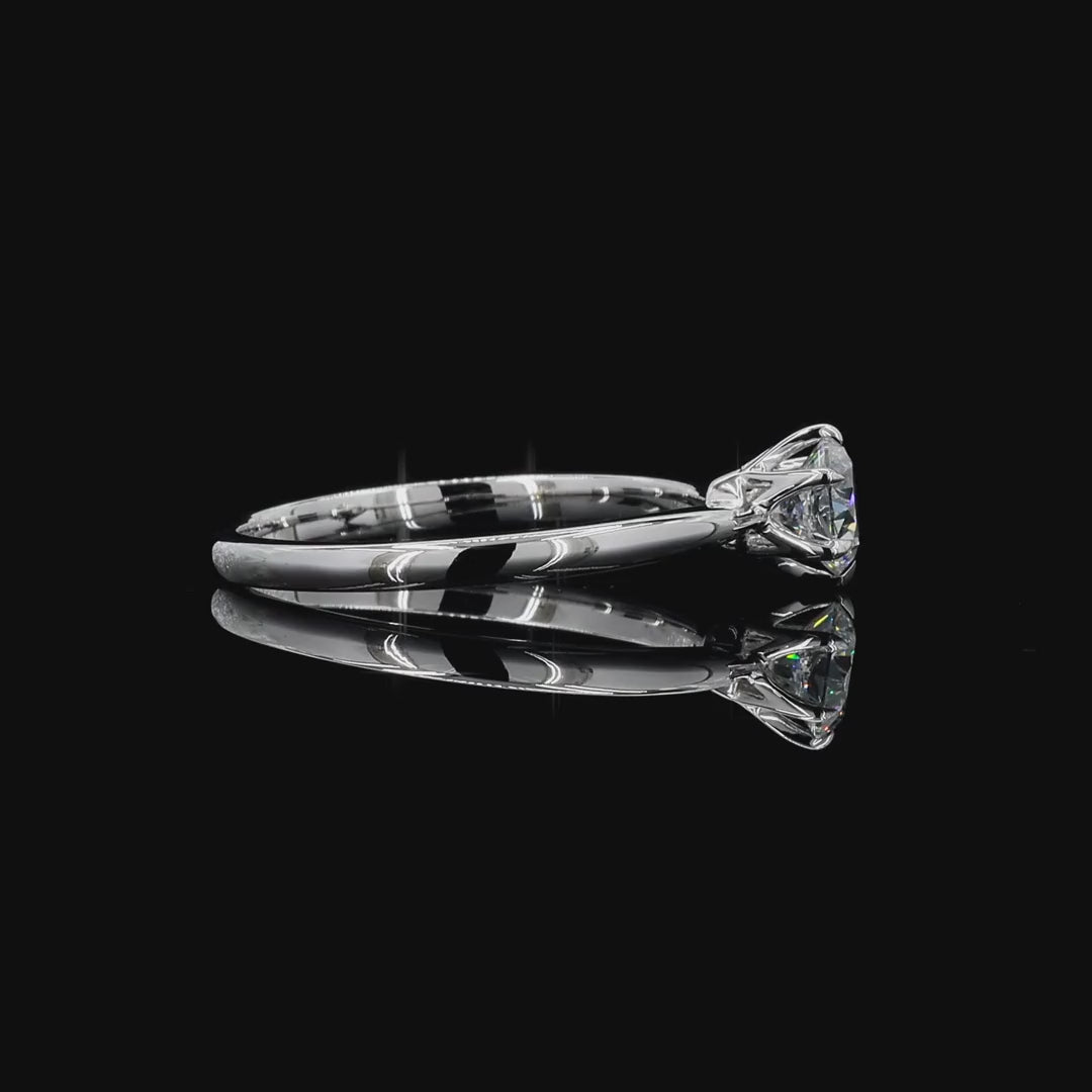 round cut certified lab grown diamond ring white gold