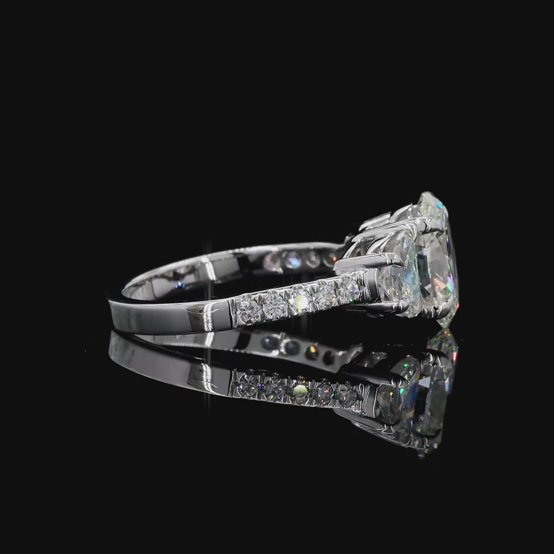 Elegant white gold lab grown diamond multishape ring