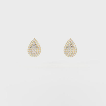 Fine Yellow Gold Diamond Convertible Earrings With Brilliant 3.24 Ct Total Weight Certified Lab-Grown Diamonds