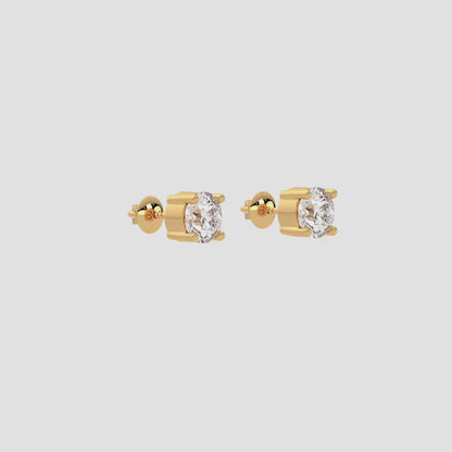 Fine Yellow Gold Diamond Convertible Earrings With Brilliant 1.14 Ct Total Weight Certified Lab-Grown Diamonds