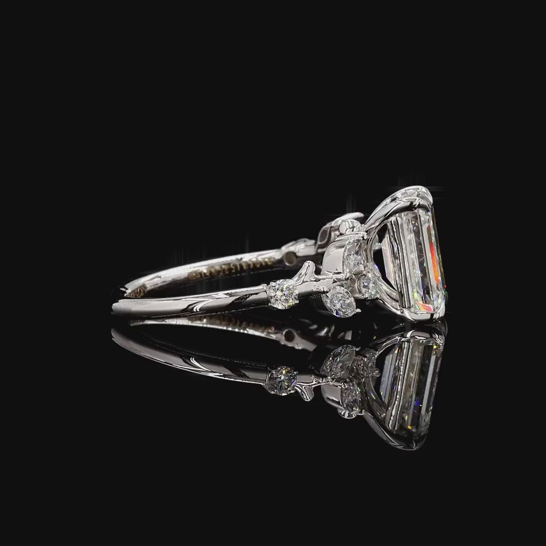 Elegant white gold lab grown diamond statement ring