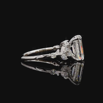 Elegant white gold lab grown diamond statement ring