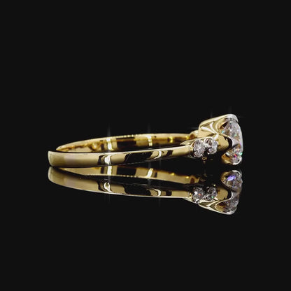 Timeless yellow gold lab grown diamond ring