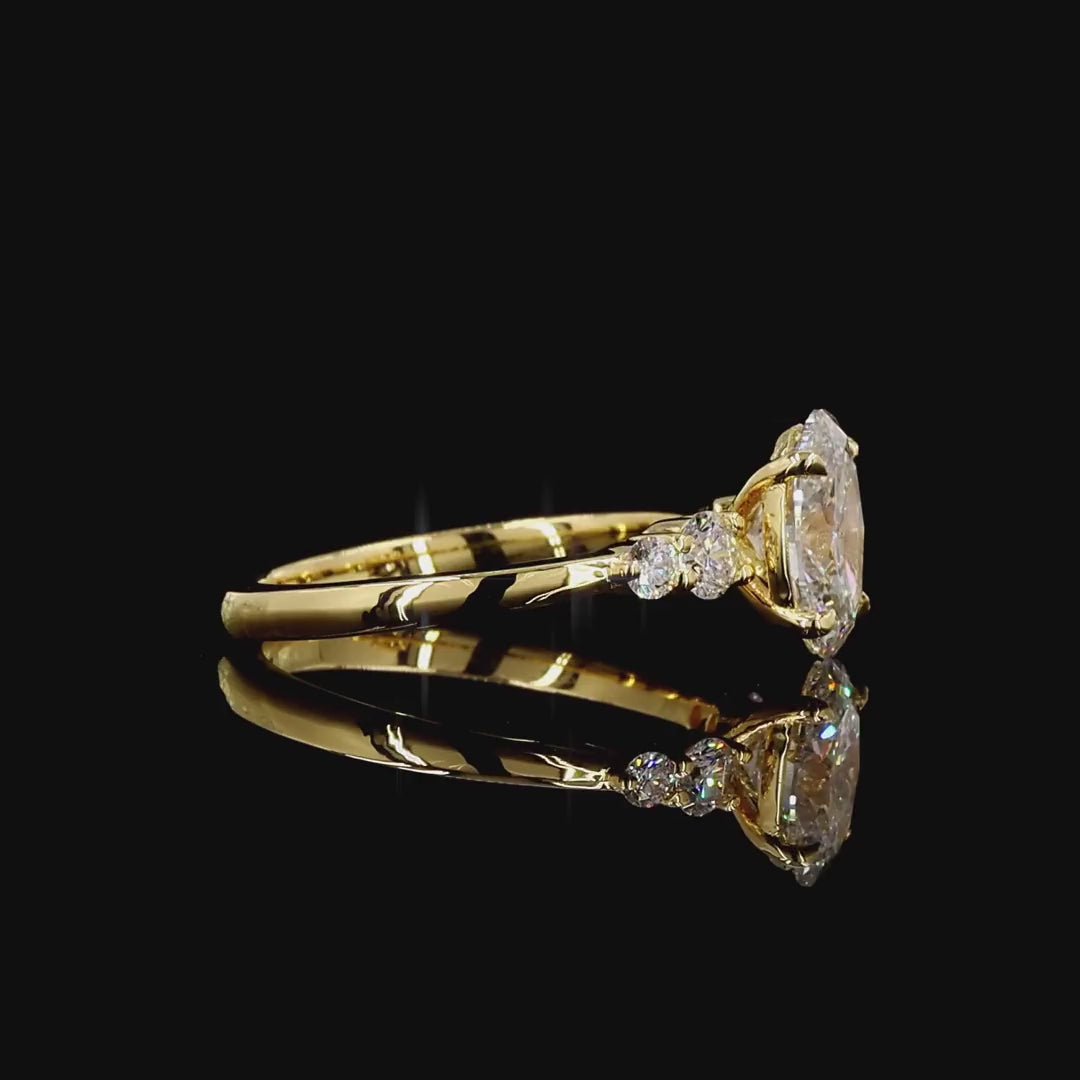 Timeless yellow gold lab grown diamond ring