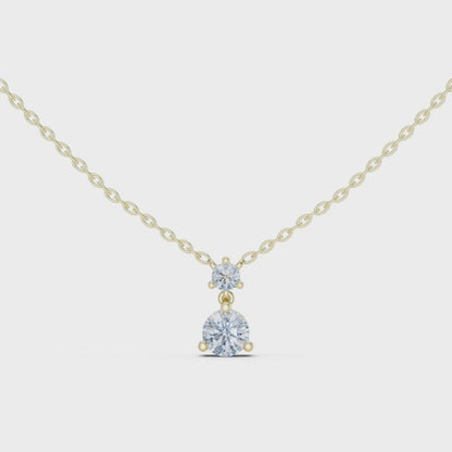 0.61 Carat Round Cut IGI Lab-Grown Diamond Pendant With Chain In