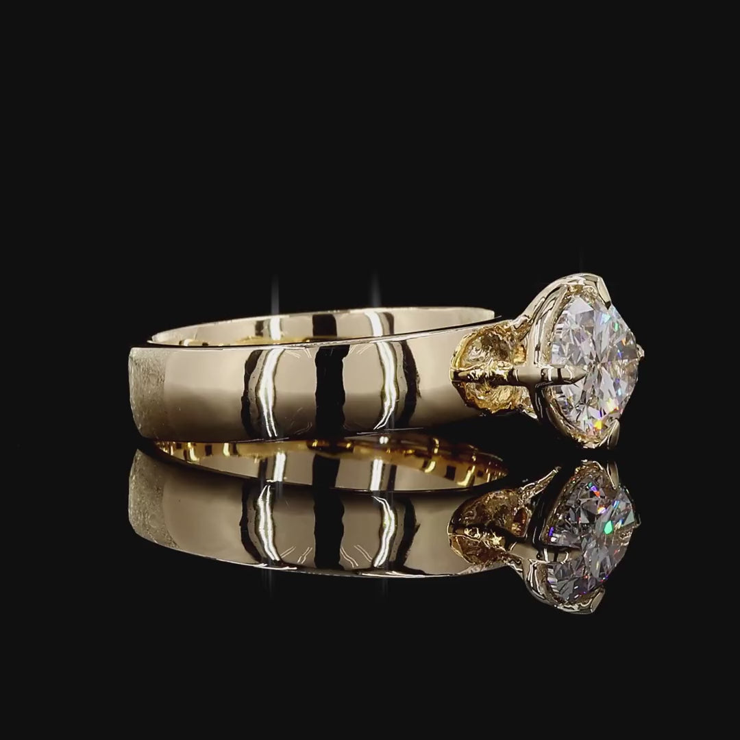 Timeless yellow gold lab grown diamond statement ring