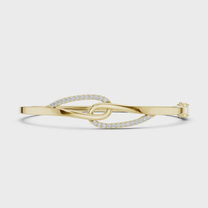 Round Cut Lab-Grown Diamond Kada Bracelet | 0.33 Ct | Certified | Hallmark Gold & Platinum