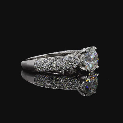 igi certified lab grown diamond ring round cut white gold