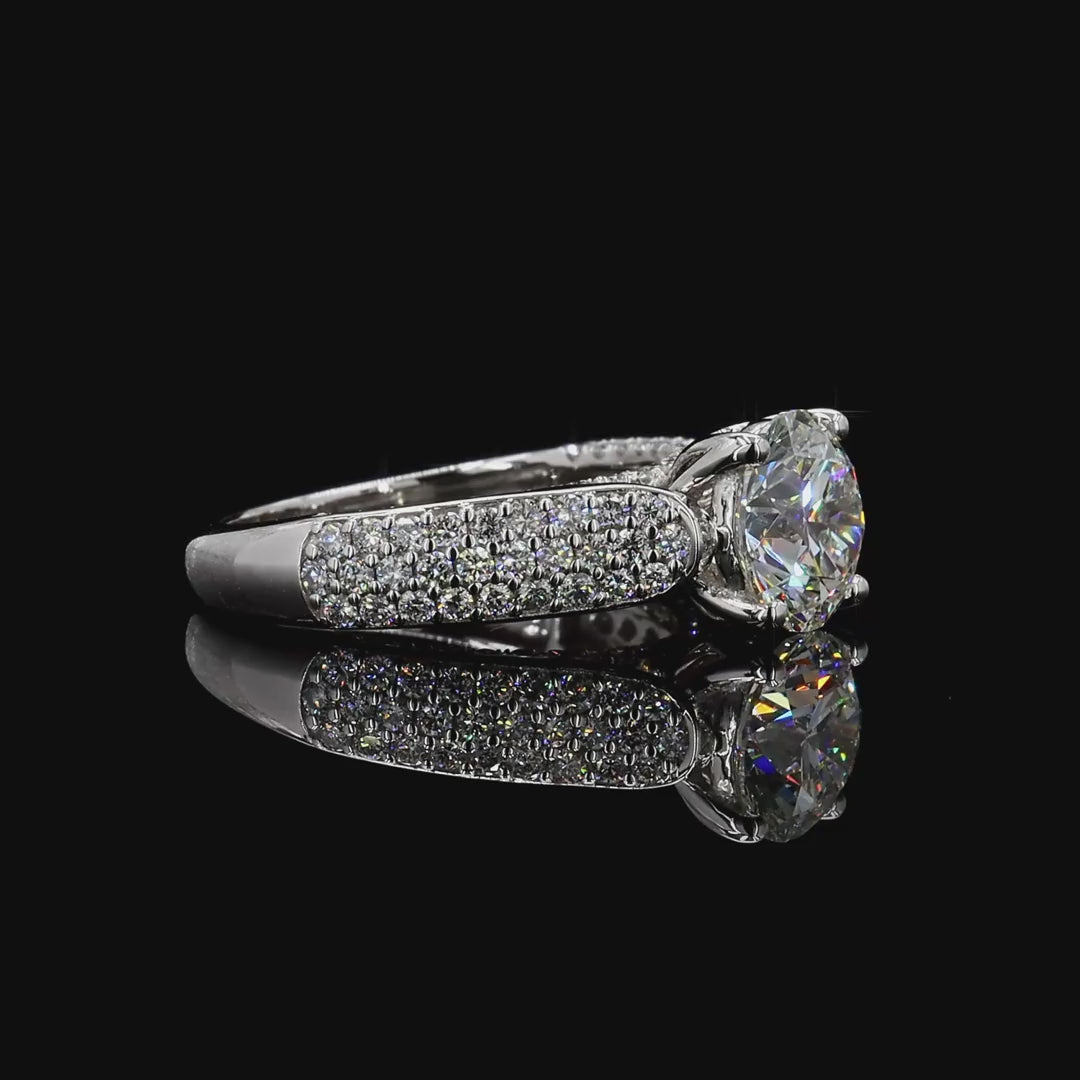 igi certified lab grown diamond ring round cut white gold