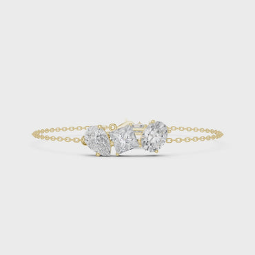 Multi-Shape Lab-Grown Diamond Bracelet | 3.61 Ct | Emerald, Oval, Pear & More | Hallmark Gold