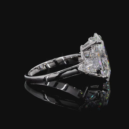 Statement white gold lab grown diamond three stone ring