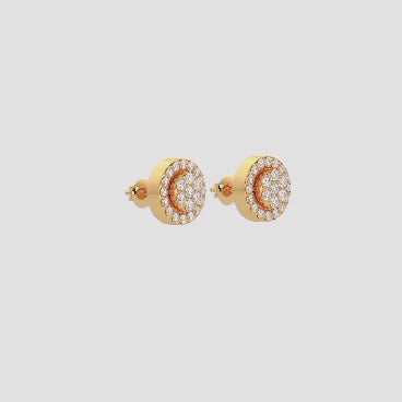 Elegant Yellow Gold Lab-Grown Diamond Convertible Earrings Featuring Certified Round Cut Diamonds For Ethical Luxury