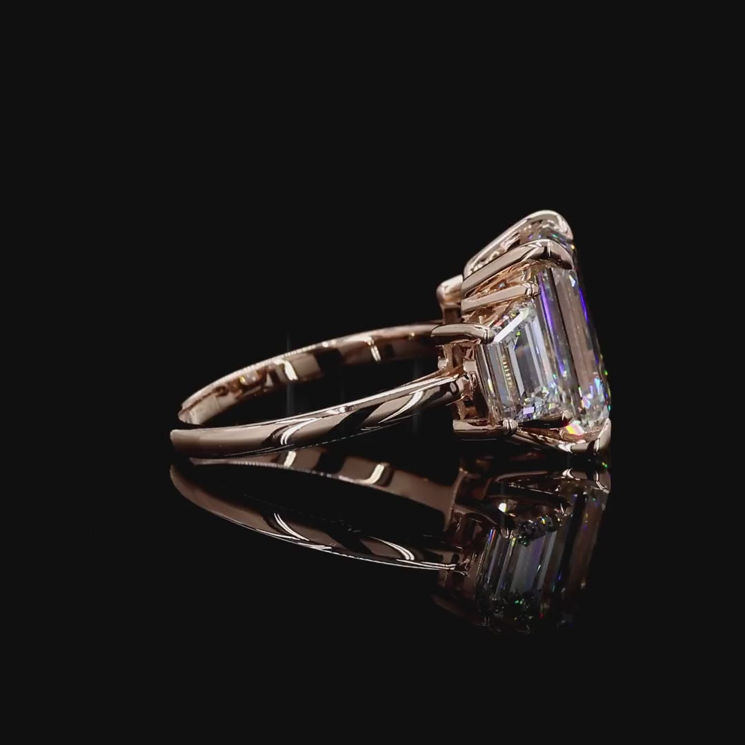 Elegant rose gold lab grown diamond statement ring