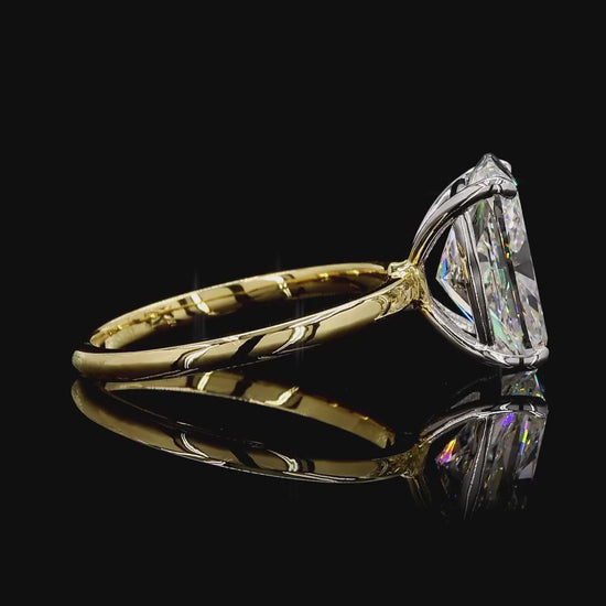 Statement multitone gold lab grown diamond ring