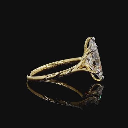Luxury yellow gold lab grown diamond statement ring