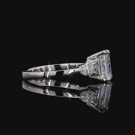 white gold lab grown diamond engagement ring multishape