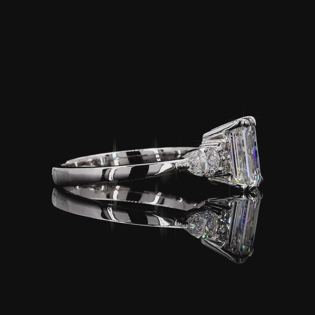 white gold lab grown diamond engagement ring multishape