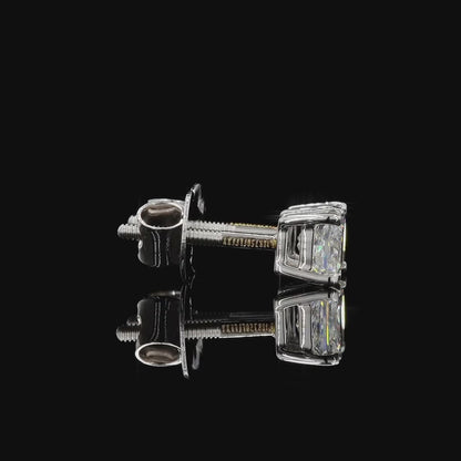 Bridal princess cut lab grown diamond earrings