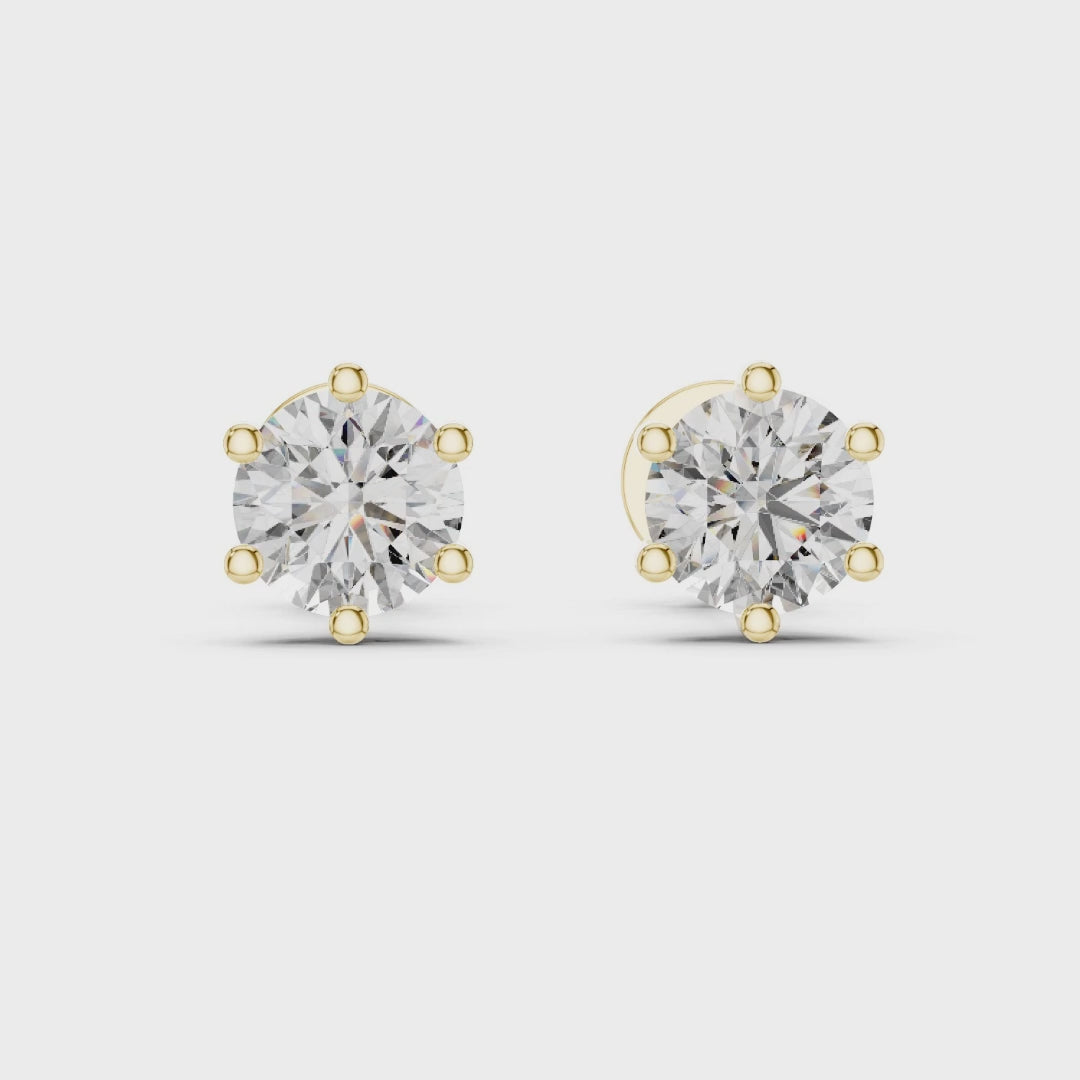 Lab grown diamond stud earrings 1.20 carat round cut