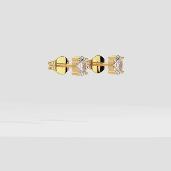 Womens Luxury Lab-Grown Diamond Convertible Earrings Featuring Elegant Oval And Round Certified Diamonds