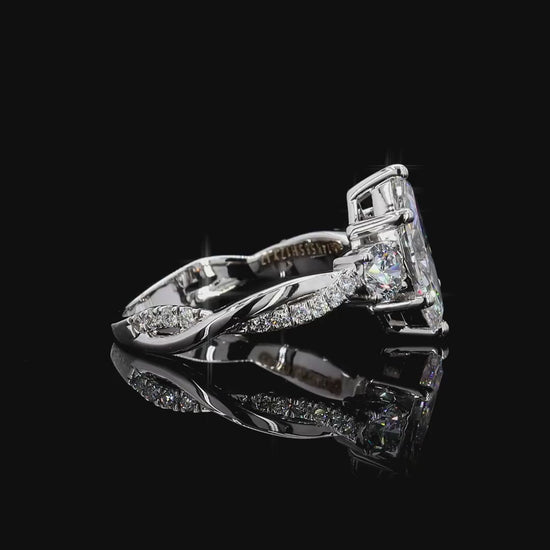 igi certified marquise lab grown diamond twist band ring