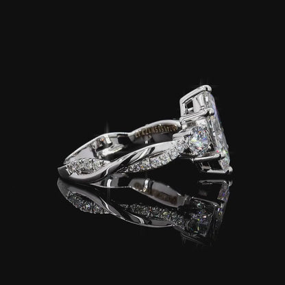 igi certified marquise lab grown diamond twist band ring