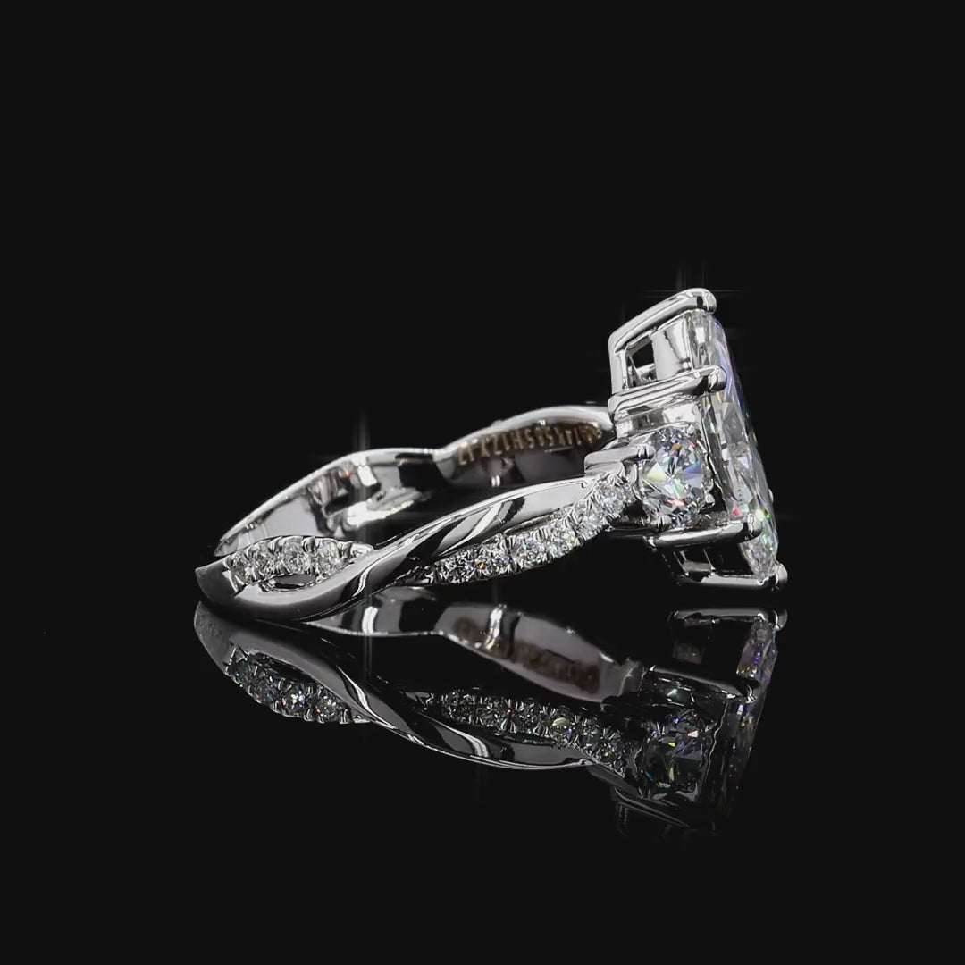 igi certified marquise lab grown diamond twist band ring