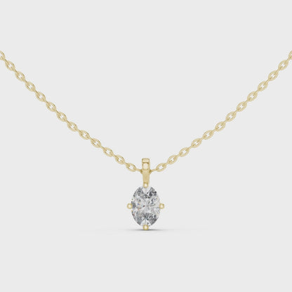 0.75 Carat Oval Cut IGI Cut Lab-Grown Diamond Pendant With Chain In