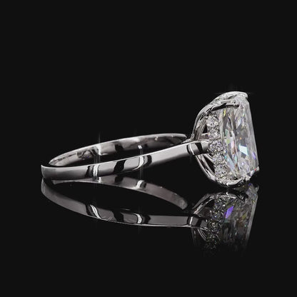 Radiant & Round Lab-Grown Diamond Halo Ring in