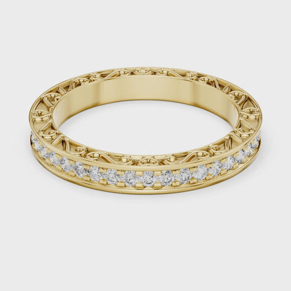 Round cut lab grown diamond band ring