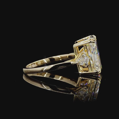 Statement yellow gold lab grown diamond engagement ring