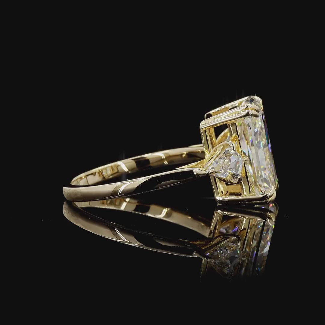 Statement yellow gold lab grown diamond engagement ring