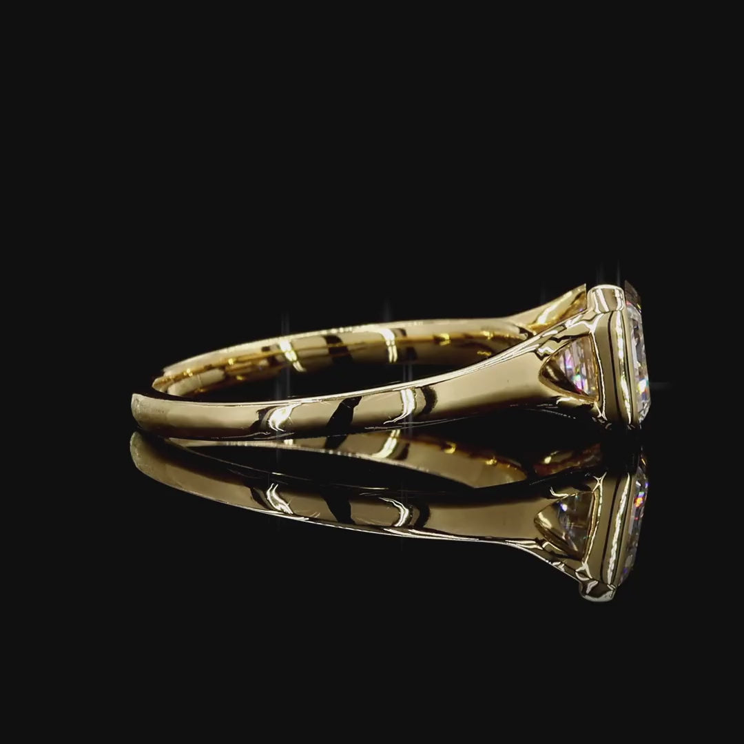 luxury lab grown emerald diamond ring yellow gold