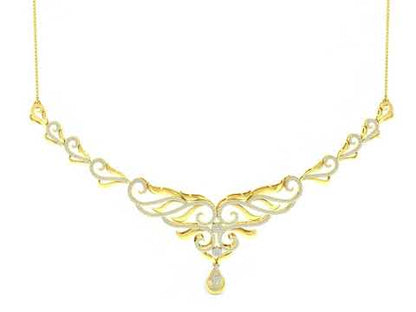 5.23 Ct  Round Cut Lab Grown Diamond Necklace Set In