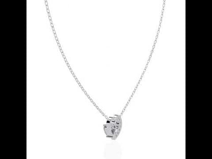 0.86 Ct Heart & Round Cut Lab-Grown Diamond Pendant With Chain In