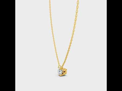 1 Ct Round Cut Lab-Grown Diamond Pendant With Chain in