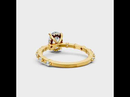 1.81 Ct Oval & Round Cut Lab Grown Diamond Ring in