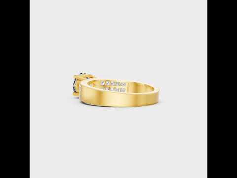 Discover ethical luxury with our Certified 2.6 Ct Round and Princess-Cut Lab-Grown Diamond Solitaire with Accents Ring. Expertly crafted in Gold or Platinum.