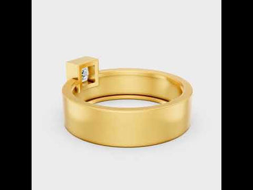 0.25 Carat Princess Cut Lab-Grown Diamond Men's Ring | Certified | Hallmark Gold & Platinum