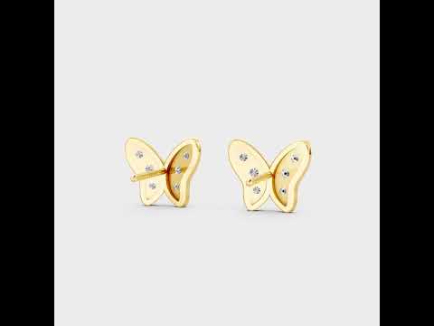 Adorn your ears with 0.63 Carat Round Cut Lab-Grown Diamond Butterfly Earrings. Available in Solid Gold or 950 Platinum. Shop Ethical Luxury today!
